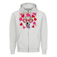 Dove Grey valentine's day  white shepherd Zipper Hoodie - RanaPortraitStore