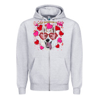 Heather Grey valentine's day  white shepherd Zipper Hoodie - RanaPortraitStore