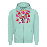 Seafoam valentine's day  white shepherd Zipper Hoodie - RanaPortraitStore
