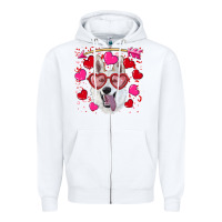White valentine's day  white shepherd Zipper Hoodie - RanaPortraitStore