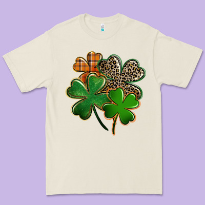 Leopard Shamrock Premium Tee Designed By Fadigitalartstudio