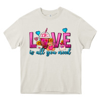 Love Is All You Need Valentines Day Frappe Coffee Heavy Core Tee | Teevron