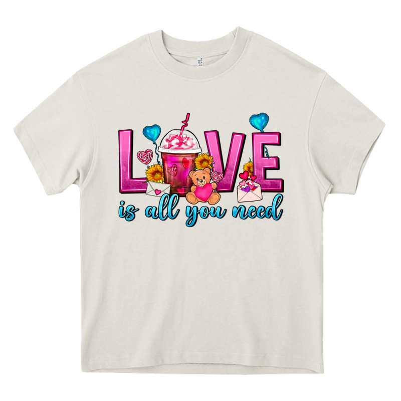 Love Is All You Need Valentines Day Frappe Coffee Heavy Core Tee by FaDigitalArtStudio | Teevron