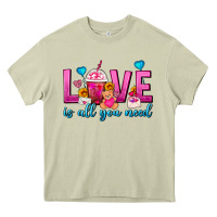 Mossy Love Is All You Need Valentines Day Frappe Coffee Heavy Core Tee - FaDigitalArtStudio