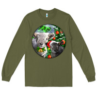 Army Green christmas southdown baby sheeps Long Sleeve Tee - LillyAllenDesigns
