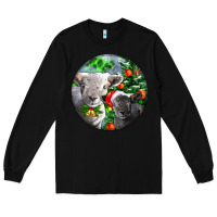 Black christmas southdown baby sheeps Long Sleeve Tee - LillyAllenDesigns