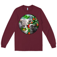 Burgundy christmas southdown baby sheeps Long Sleeve Tee - LillyAllenDesigns