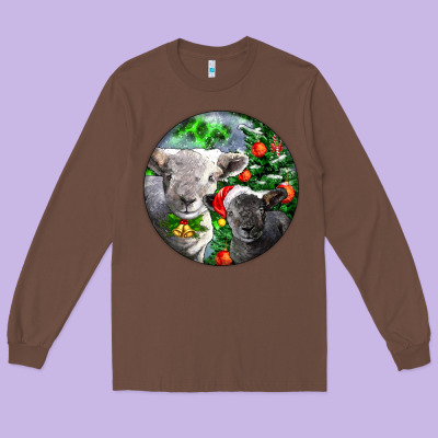 Christmas Southdown Baby Sheeps Long Sleeve Tee Designed By Lillyallendesigns