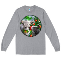Heather Grey christmas southdown baby sheeps Long Sleeve Tee - LillyAllenDesigns
