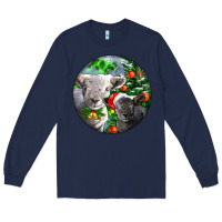 Navy christmas southdown baby sheeps Long Sleeve Tee - LillyAllenDesigns