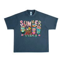 Midnight Navy Summer Vibes Urban Heavy Tee - CowhideDigitalArt