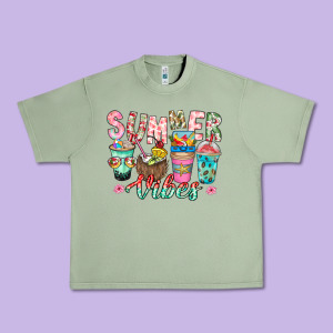 Summer Vibes Urban Heavy Tee Designed By Cowhidedigitalart