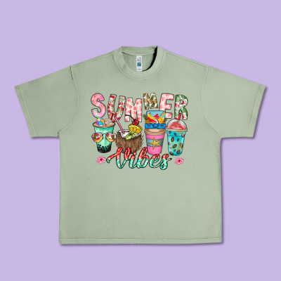 Summer Vibes Urban Heavy Tee Designed By Cowhidedigitalart