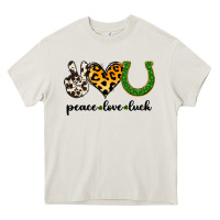 Cream Peace Love Luck Heavy Core Tee - Jasminsmagicworld