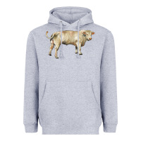 Heather Grey charolais bull Heavyweight Hoodie - RanaPortraitStore