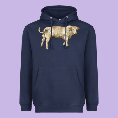 Charolais Bull Heavyweight Hoodie Designed By Ranaportraitstore