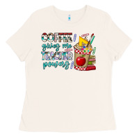 Bone Coffee Gives Me Teacher Powers Ladies Tee - CowhideDigitalArt