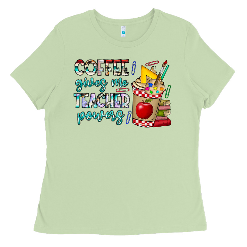 Coffee Gives Me Teacher Powers Ladies Tee by CowhideDigitalArt | Teevron