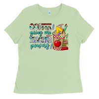 Matcha Coffee Gives Me Teacher Powers Ladies Tee - CowhideDigitalArt