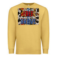 Antique Gold land of the free  th of july brushstroke Premium Sweatshirt - Jasminsmagicworld