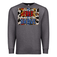 Charcoal Heather land of the free  th of july brushstroke Premium Sweatshirt - Jasminsmagicworld