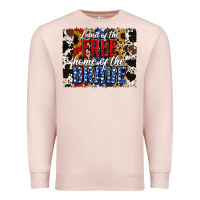 Pale Pink land of the free  th of july brushstroke Premium Sweatshirt - Jasminsmagicworld