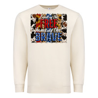 Sandshell land of the free  th of july brushstroke Premium Sweatshirt - Jasminsmagicworld