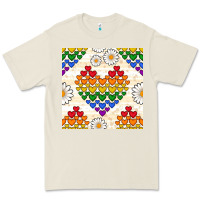 Bone Pride lgbtq hearts and daisy seamless pattern Premium Tee - BundleAndBundleShop