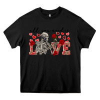 Black Skeleton all you need is love Heavy Core Tee - FaDigitalArtStudio