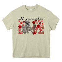 Mossy Skeleton all you need is love Heavy Core Tee - FaDigitalArtStudio