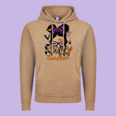 One Spooky Teacher Vintage Hoodie Designed By Sublimationcraftshop