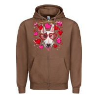 Valentine's Day  Bull Terrier Zipper Hoodie | Teevron