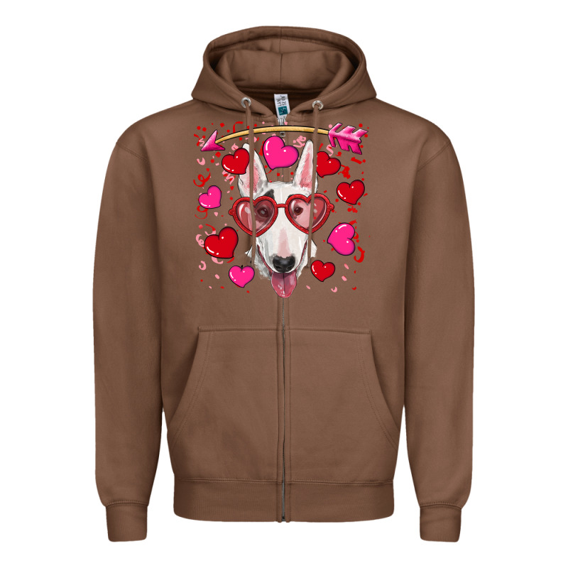 Valentine's Day  Bull Terrier Zipper Hoodie by RanaPortraitStore | Teevron
