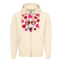 Sandshell Valentine's day  bull terrier Zipper Hoodie - RanaPortraitStore
