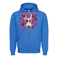 True Royal Valentine's day  bull terrier Zipper Hoodie - RanaPortraitStore