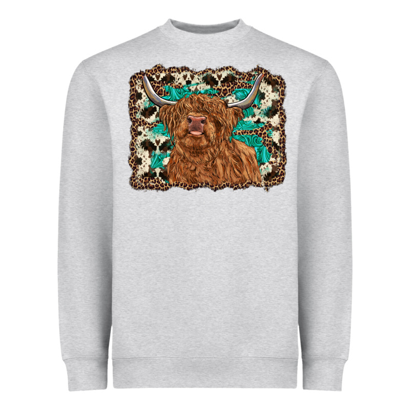 Highland Cow Western Background Heavyweight Sweatshirt by RanaPortraitStore | Teevron