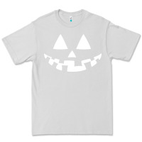 Dove Grey halloween jack o lantern (white) Premium Tee - artisFamous