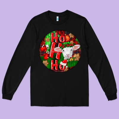 Ho Ho Ho Merino Wool Baby Sheep Long Sleeve Tee Designed By Lillyallendesigns