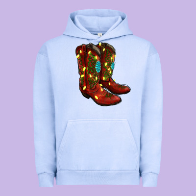 Cowboy Boots Christmas Urban Hoodie Designed By Ranaportraitstore