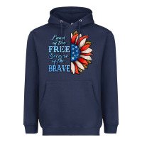 Navy Patriotic Sunflower Heavyweight Hoodie - Jasminsmagicworld