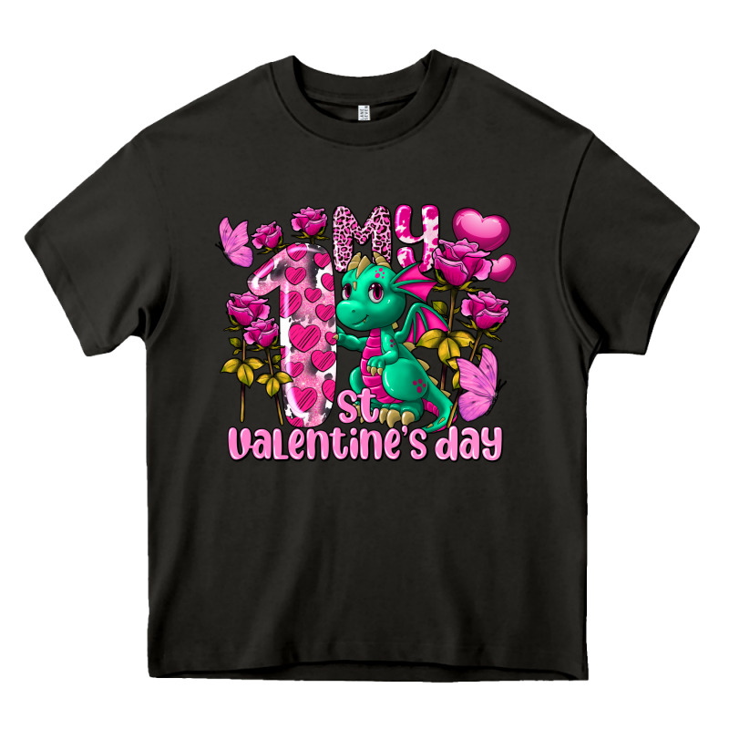 My First Valentine's Day Dragon Heavy Core Tee by FaDigitalArtStudio | Teevron