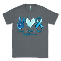 Charcoal Heather Peace Love Cure Prostate Cancer Classic Tee - Jasminsmagicworld