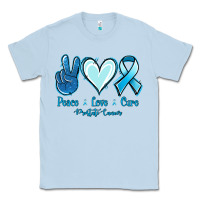 Dusty Blue Peace Love Cure Prostate Cancer Classic Tee - Jasminsmagicworld