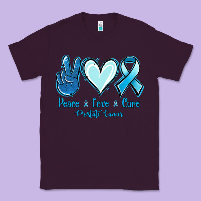 Peace Love Cure Prostate Cancer Classic Tee Designed By Jasminsmagicworld