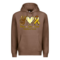 Chestnut Peace Love Cure Childhood Cancer Premium Hoodie - Jasminsmagicworld
