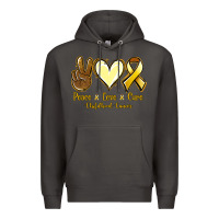 Smoke Peace Love Cure Childhood Cancer Premium Hoodie - Jasminsmagicworld