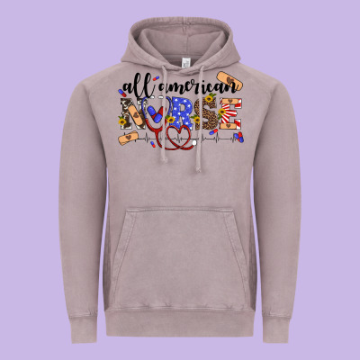 All American Nurse Vintage Hoodie Designed By Artiststas