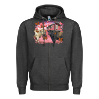 Charcoal Heather Valentine's day barn and black angus with charolais Zipper Hoodie - RanaPortraitStore