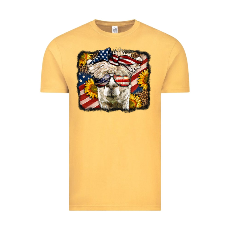 Western 4th Of July Lama Background Vintage Tee by LillyAllenDesigns | Teevron