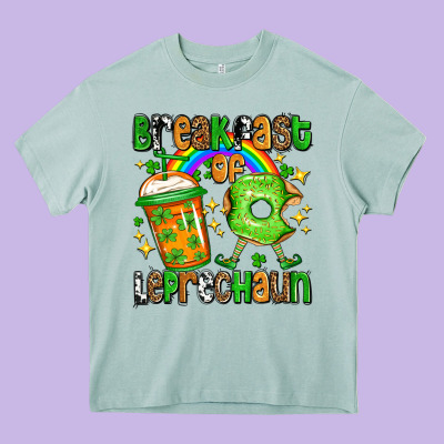St. Patrick's Breakfast Of Leprechaun Heavy Core Tee Designed By Oliviacreatesart